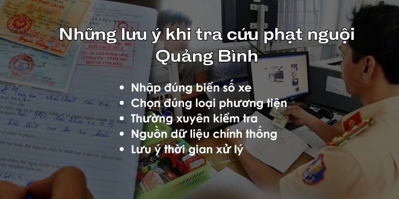 Các lưu ý kiểm tra phạt nguội quảng bình