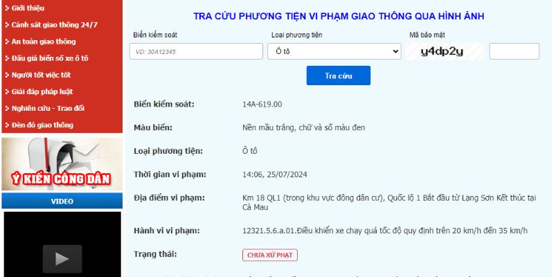 tra cứu trên csgt.vn
