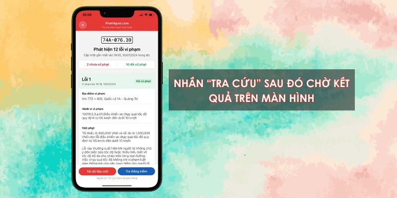 Nhấn tra cứu và nhận kết quả