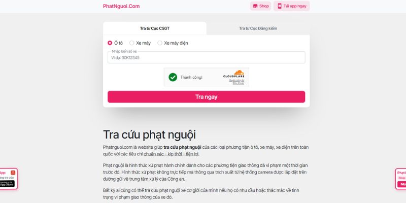 kiểm tra phạt nguội quảng trị online